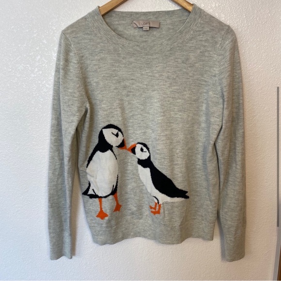 LOFT - puffin kisses sweater - Picture 3 of 5